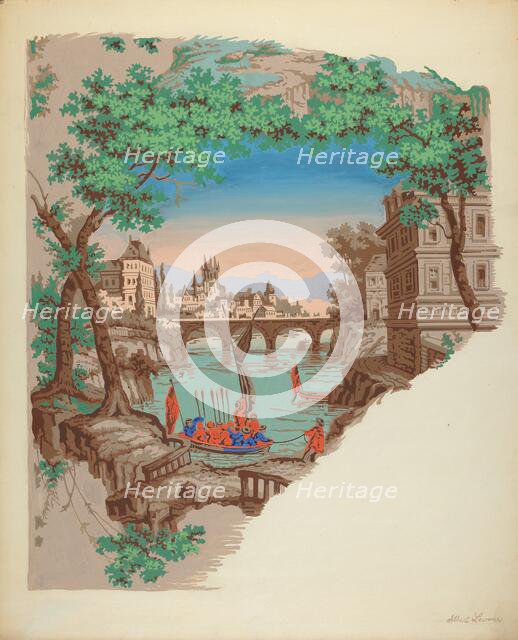 Wall Paper, c. 1936. Creator: Albert J. Levone.