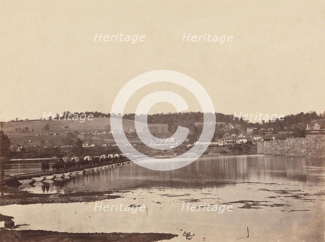 Pontoon Bridge Across the Potomac, Berlin, October 1862, 1862. Creator: Alexander Gardner.