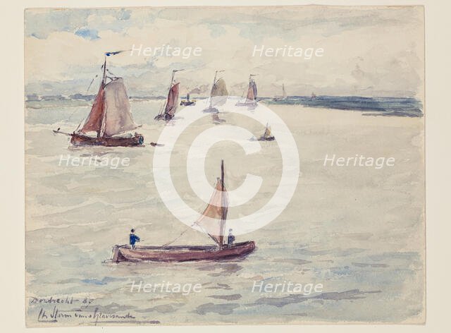 Ships near Dordrecht, 1887. Creator: Carel Nicolaas Storm.