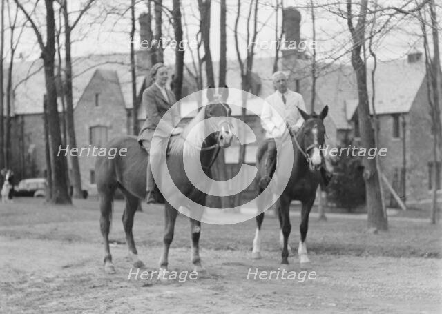 Manners, Mrs. Alice G., with unidentified man, on horseback, between 1911 and 1942. Creator: Arnold Genthe.