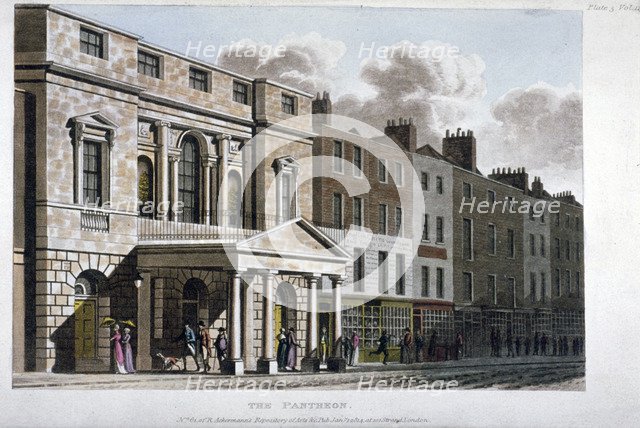 View of the Pantheon and adjoining premises on Oxford Street, Westminster, London, 1814. Artist: Anon