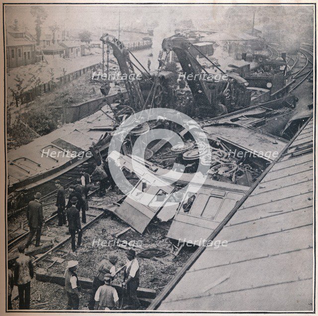 Scene of the Terrible Railway Disaster at Salisbury, 1906. Artist: Unknown