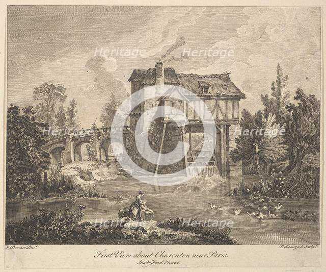First View of Clarenton near Paris, mid to late 18th century. Creator: Peter Paul Benazech.