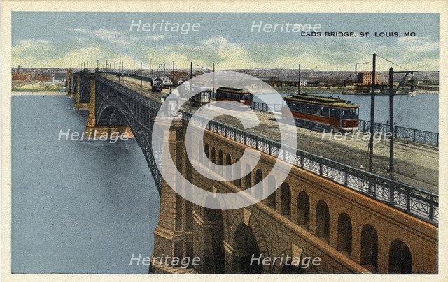 Eads Bridge, St Louis, Missouri, USA, 1915. Artist: Unknown
