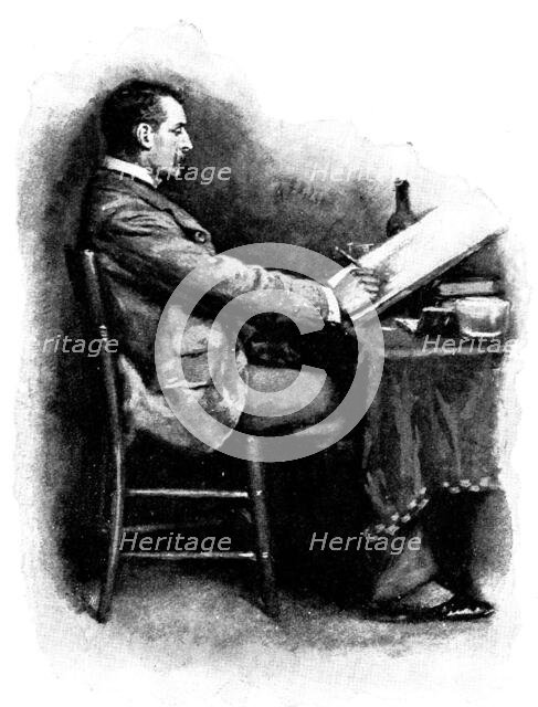 Eve's Ransom...He amused himself with sketching ideal cottages, 1895. Creator: George Meisenbach.