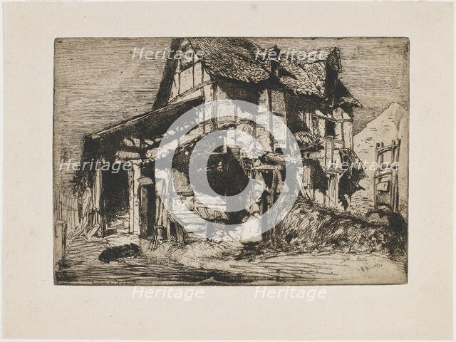 The Unsafe Tenement. One of the Twelve Etchings from Nature (The French Set), 1858. Creator: James Abbott McNeill Whistler.