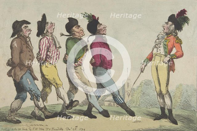 An Early Lesson of Marching, December 24, 1794., December 24, 1794. Creator: Thomas Rowlandson.