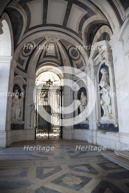 The entrance to the church in the Mafra National Palace (Palacio de Mafra), Mafra, Portugal, 2009. Artist: Samuel Magal