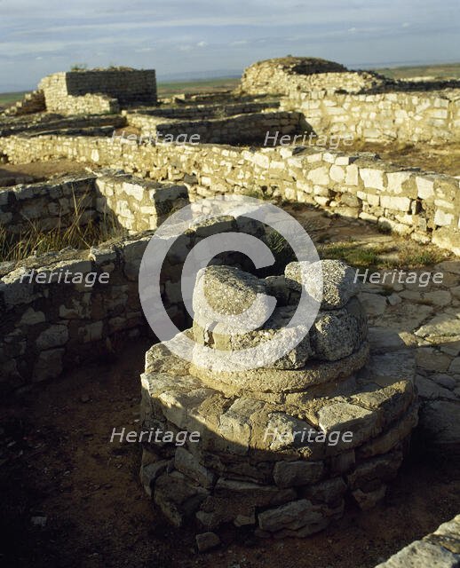 Detail of the Ibero-Roman Acropolis, Cabezo de Alcala, Aragon, Spain, 2001. Creator: LTL.