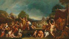 The Israelites gathering Manna. Creator: Lazzarini, Gregorio (1655-1730).
