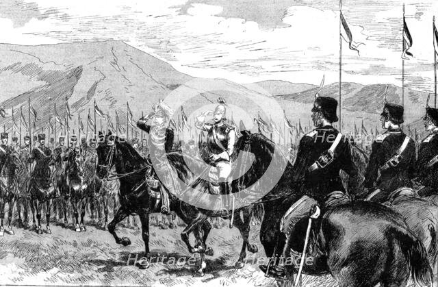 ''The Visit of the German Emperor to Rome; the Emperor and the King of Italy passing between lines o Creator: Unknown.