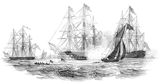 The Ingermanland, 74, with His Imperial Highness the Grand Duke Constantine on board...1845. Creator: Unknown.