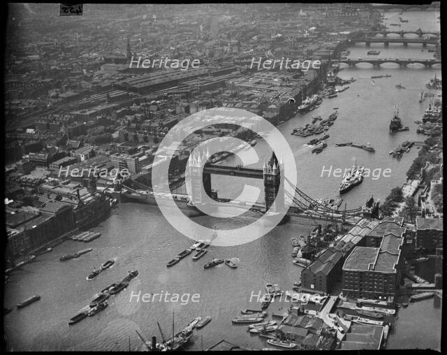 Tower Bridge, London, c1930s. Creator: Arthur William Hobart.