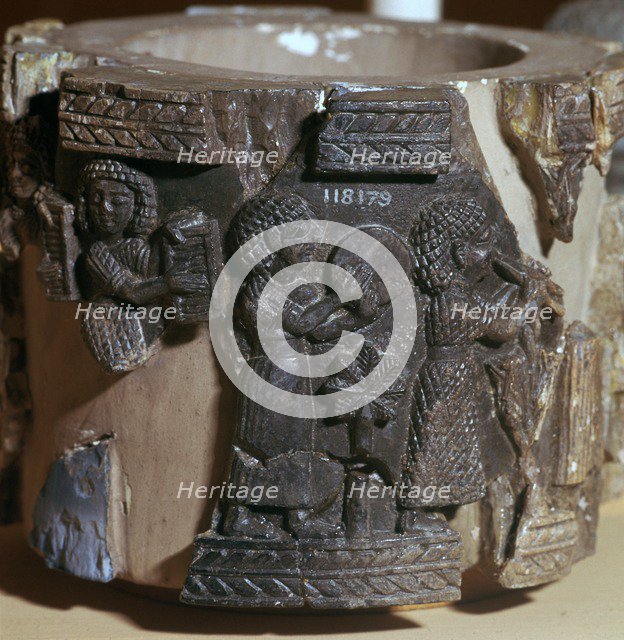 Procession of musicians on a steatite pyxis, 8th century BC. Artist: Unknown