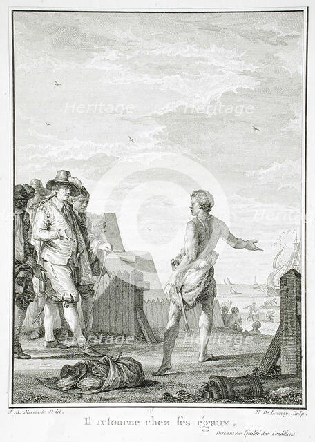 Il Retourne Chez ses Égaux, 1778. Creator: Nicolas de Launay.