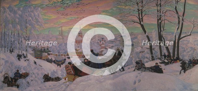 Shrovetide, 1916. Artist: Kustodiev, Boris Michaylovich (1878-1927)