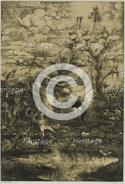 The Comedy of Death (La comédie de la mort), 1854. Creator: Rodolphe Bresdin.