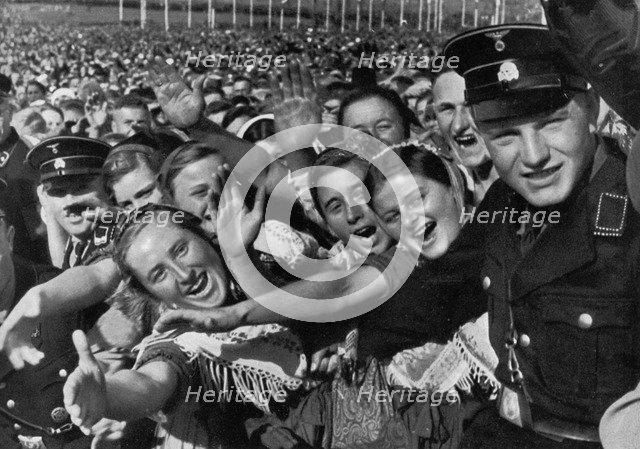 'The German farmers salute their Führer', Bückeberg, Germany, 1935. Artist: Unknown