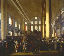 Interior of the Portuguese Synagogue in Amsterdam, c. 1680.
