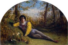 The Young Poet - Oil Study, 1849. Creator: Arthur Hughes.