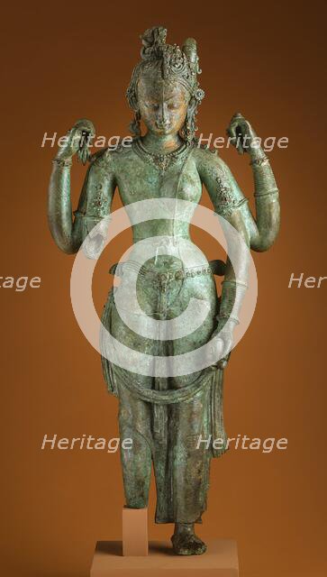 The Androgynous Form of Shiva and Parvati (Ardhanarishvara), c.1000. Creator: Unknown.