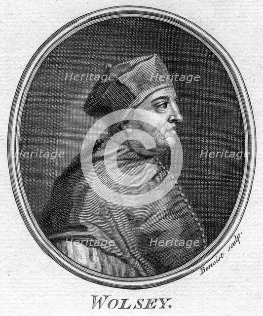Thomas Wolsey (c1475-1530), English statesman.Artist: Benoist