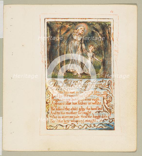 Songs of Innocence and of Experience: The Little Boy Found, ca. 1825. Creator: William Blake.