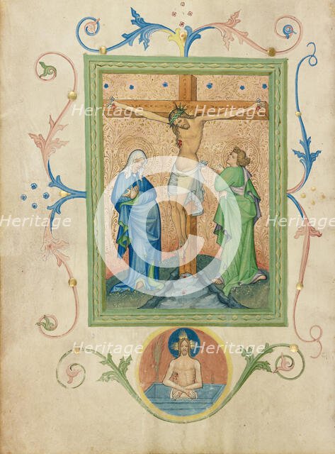 The Crucifixion; Collegium Ducale, about 1420-1430. Creator: Master of the Kremnitz Stadtbuch.