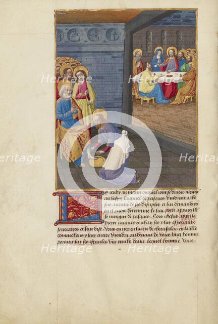 Christ Washing the Apostles' Feet and The Last Supper, about 1480-1490. Creator: Master of Guillaume Lambert.