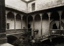 Hospital de la Santa María, Lérida: view of the staircase to the courtyard, c1900. Creator: Unknown.