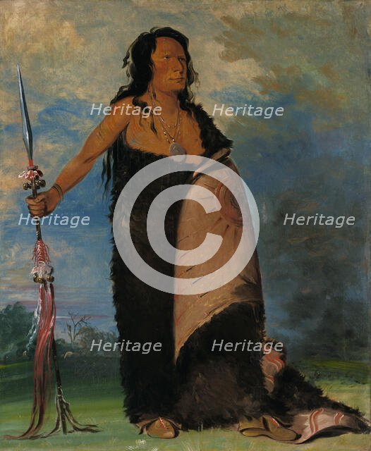 Shoo-de-gá-cha, The Smoke, Chief of the Tribe, 1832. Creator: George Catlin.