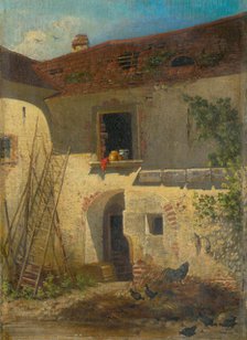 Old farmyard in Jur, after 1860. Creator: Friedrich Carl von Scheidlin.