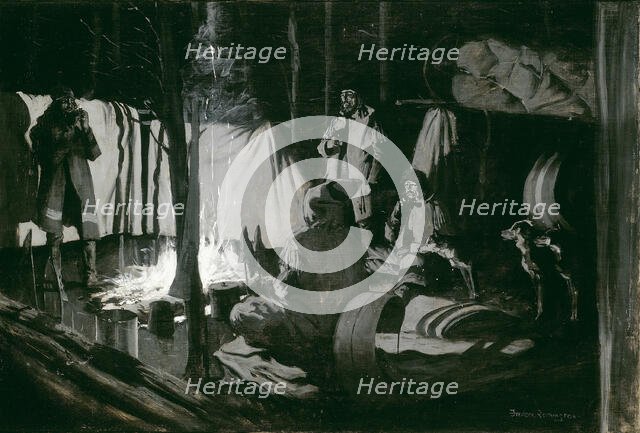 First and Best Camp of the Trip, 1895. Creator: Frederic Remington.