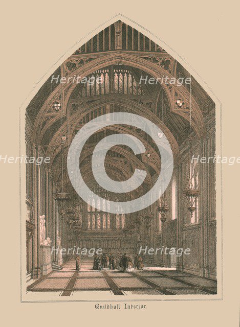 Guild Hall Interior, 1886.  Artist: Unknown.