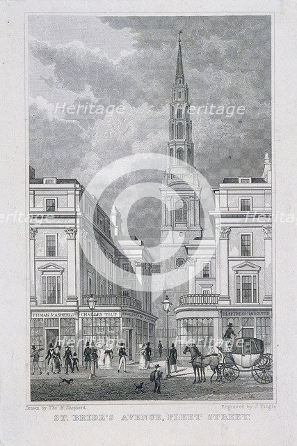 St Brides Avenue, London, 1829. Artist: James Tingle