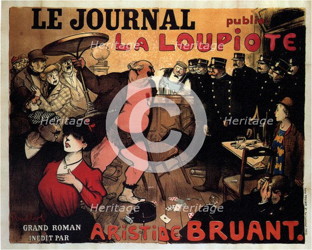 Le Journal publie La Loupiote, Grand roman par Aristide Bruant, 1908. Artist: Poulbot, Francisque (1879-1946)