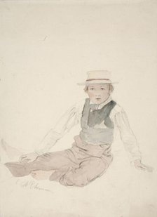 Seated boy, Norrby-Kalle, 1853. Creator: Karl Anders Ekman.