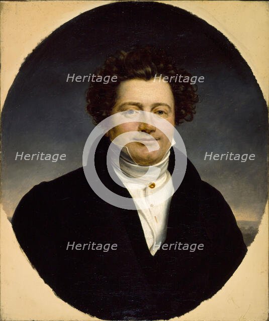 Portrait of Bernard-Leon (1784-1856), actor and director of the Vaudeville and Gaite theatres, c1825 Creator: Henri-Francois Riesener.