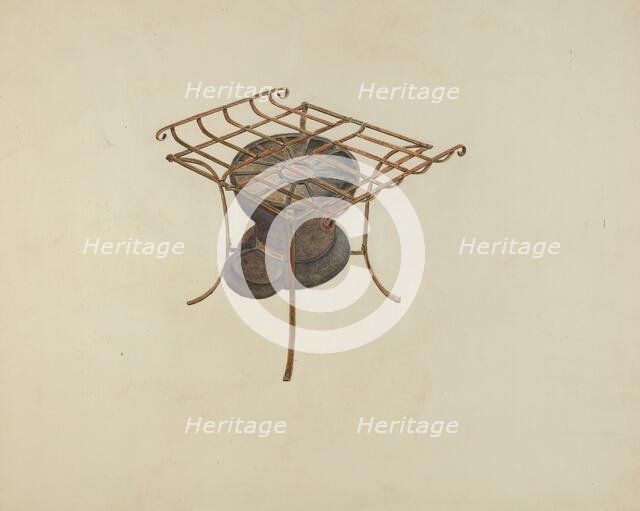 Portable Cast Iron Cook Stove, c. 1937. Creator: Al Curry.