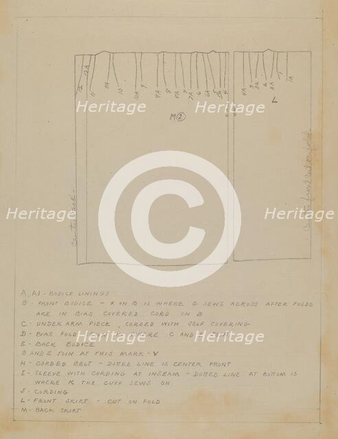 Dress (Pattern), c. 1936. Creator: Jean Peszel.