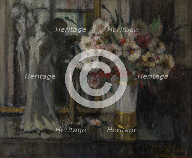 Still Life with Flowers, 1924. Creator: Auguste Oleffe.