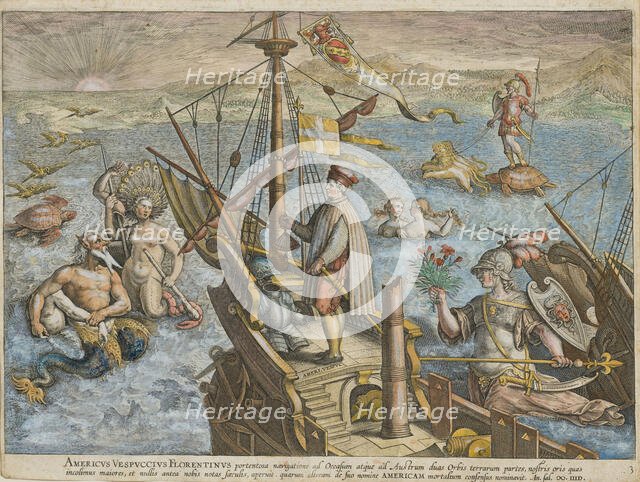 Amerigo Vespucci (Americae Retectio), 1591. Creator: Stradanus (Straet, van der), Johannes (1523-1605).