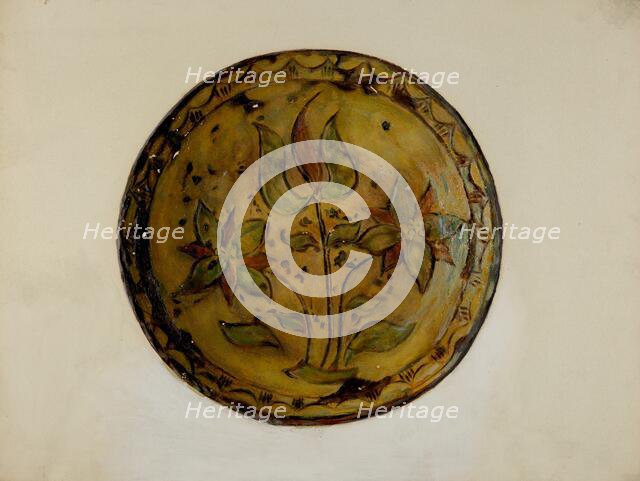 Pa. German Pie Dish, c. 1937. Creator: C.W. Perky.