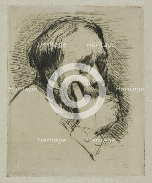 Portrait of Degas, His Hand Over his Mouth, n.d. Creator: Marcellin Desboutin.