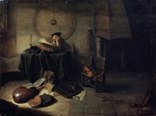 'Melancholy II (Scientist in his studio)', Dutch painting of 17th century. Artist: Isaak de Jouderville