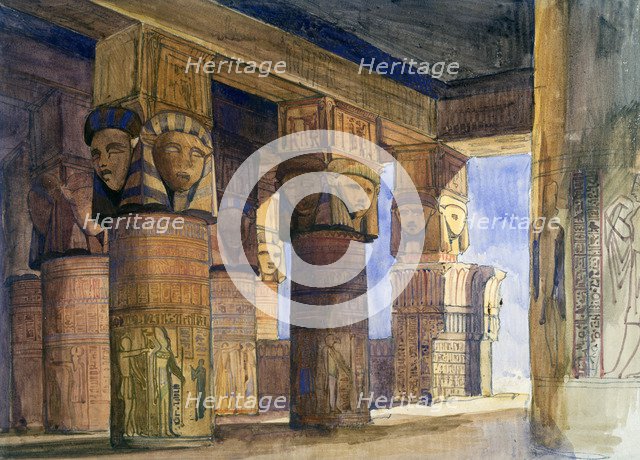 'Temple of Denderah, Upper Egypt', 1839. Artist: William James Muller