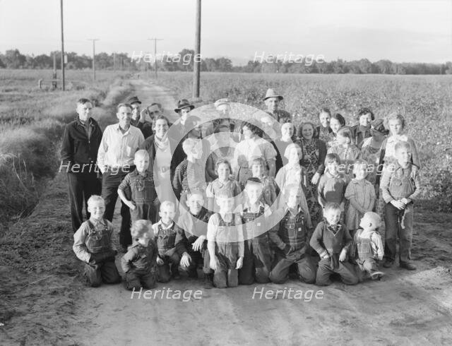Ten families established by the FSA on the Mineral King Cooperative Farm, Tulare County, CA, 1938. Creator: Dorothea Lange.