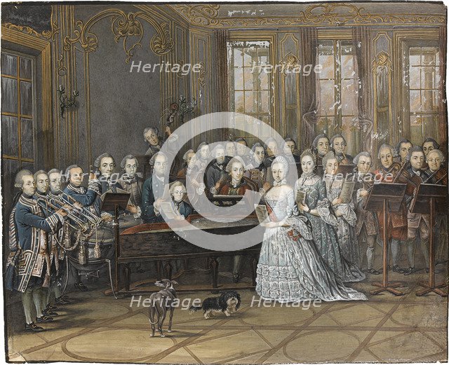 The chamber musicians in the Mecklenburg-Schwerin court chapel at Ludwigslust in 1770, 1770. Artist: Abel, Leopold August (1717-1794)