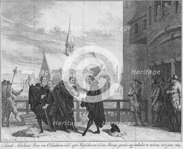 The execution of Johan van Oldenbarneveldt, 1619, (1754). Creator: Isaak Tirion.