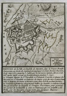 Seven Years War (1756-1763): Map of the Russian bombardment of Memel, 1757 (1765). Creator: Jean de Beaurain.